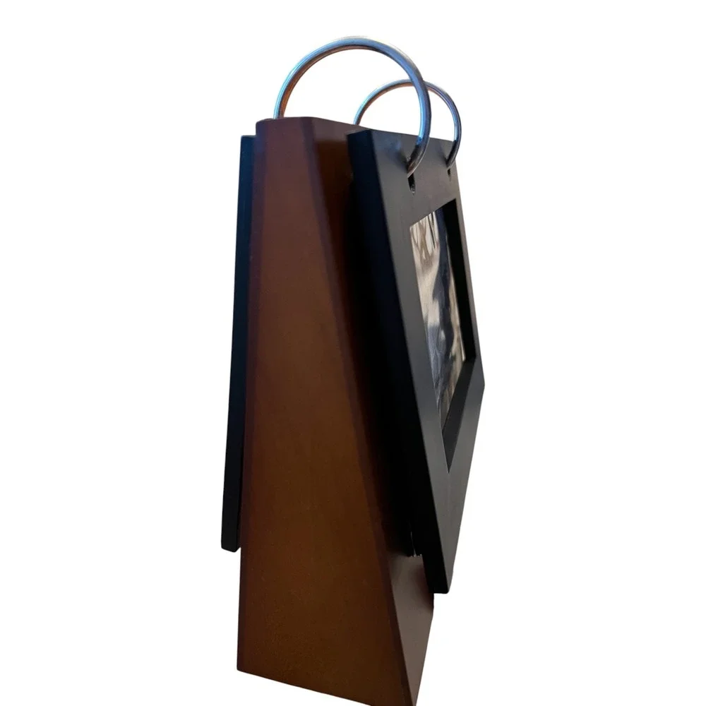 Melannco Flip Photo Frame - Wood Desk Stand - 4x6 photos